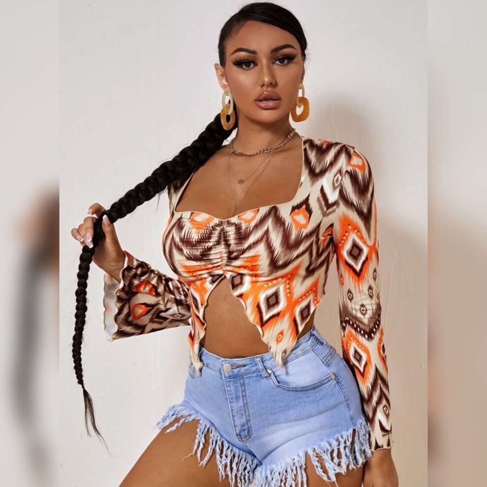 Brand New Shein Geo Print Crop Top